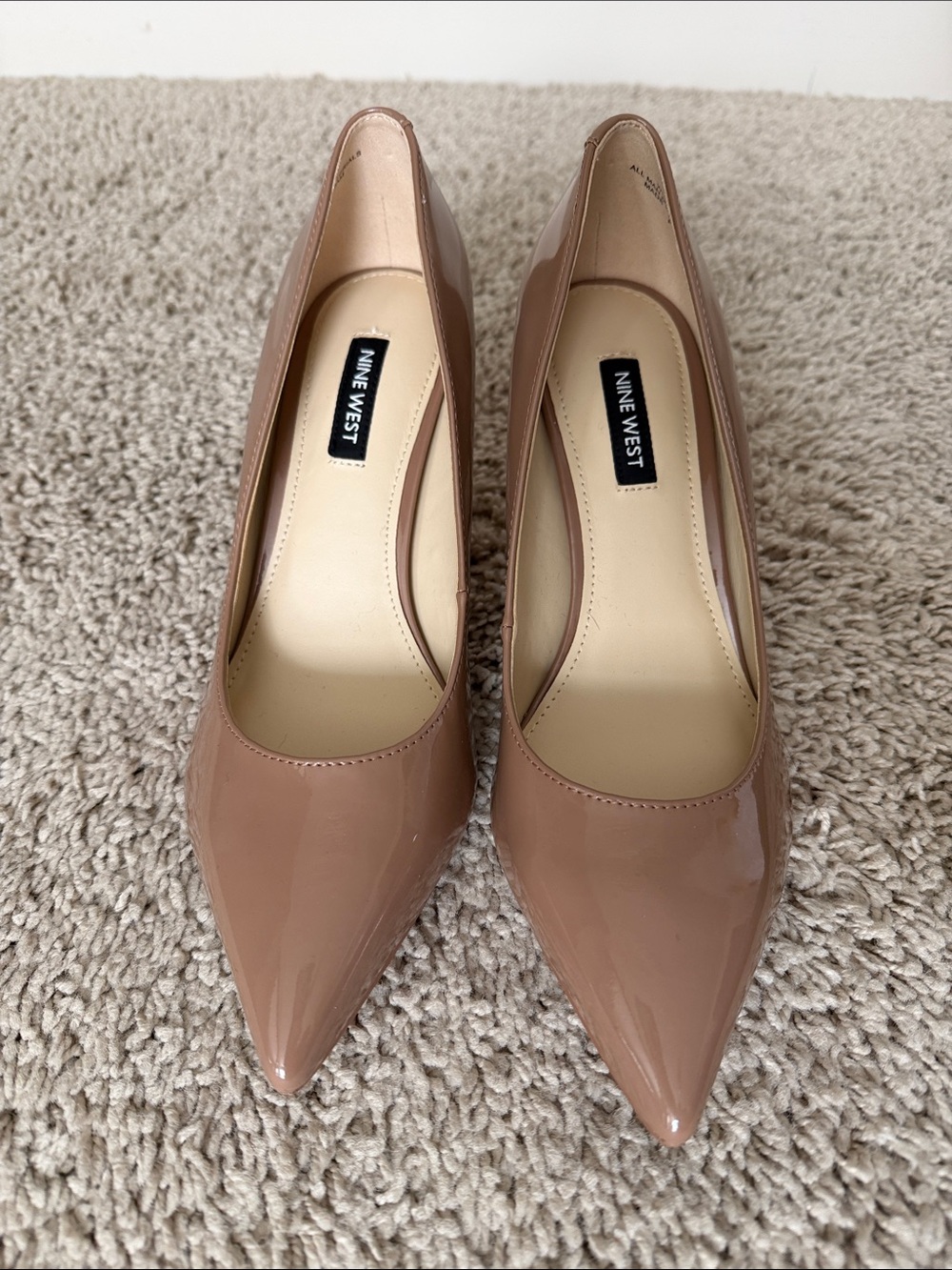 Nine West Nude Patent Pointed-Toe Pumps